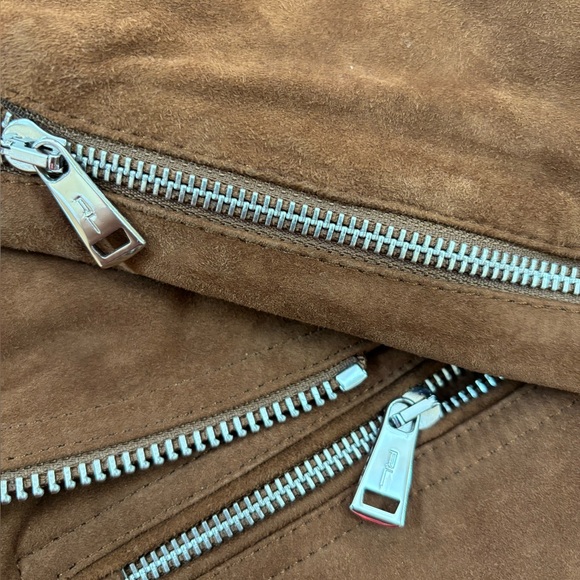 🆕 Ralph Lauren motto biker Brown suede jacket, in Box - Picture 9 of 11